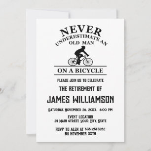Cykling pensionerad pensionsfest inbjudningar