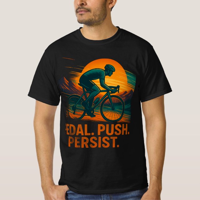 "Cykling Power T-Shirt - Ride Strong, Ride Free" (Framsida)