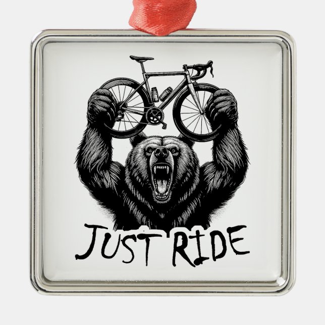 Cykling Rid Björn Julgransprydnad Metall (Framsidan)