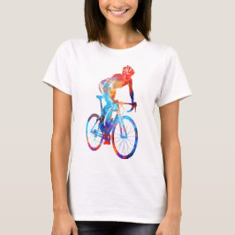 Cykling Road Bicycle Watercolor Painting T Shirt