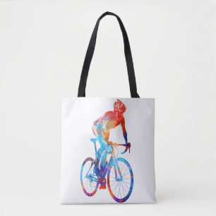 Cykling Road Bicycle Watercolor Painting Tygkasse