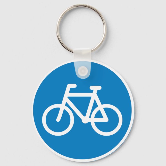 Cykling Road Sign Keychain Nyckelring (Framsida)