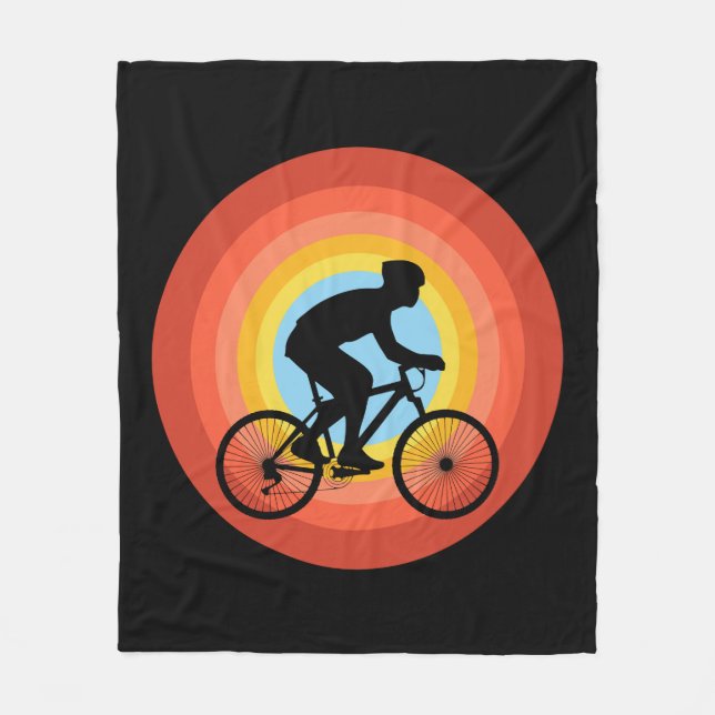 CYKLING SOLNEDGÅNG VINTAGE FLEECEFILT (Framsidan)