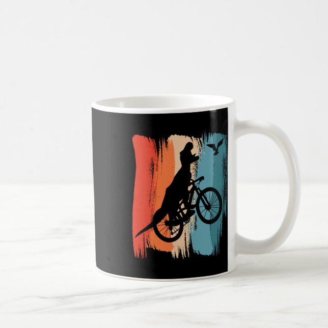 Cykling T-Rex Dinosaur Mountainbike Dino Ridning Kaffemugg (Höger)