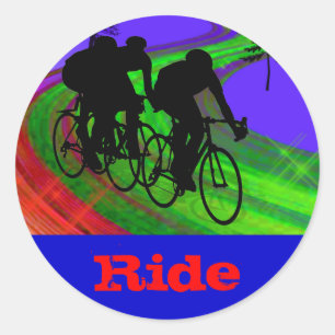 Cykling Trio på Ribbon Road Runt Klistermärke