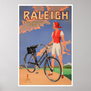 Cyklingaffisch Cykelkonst Cykling Raleigh Prin Poster