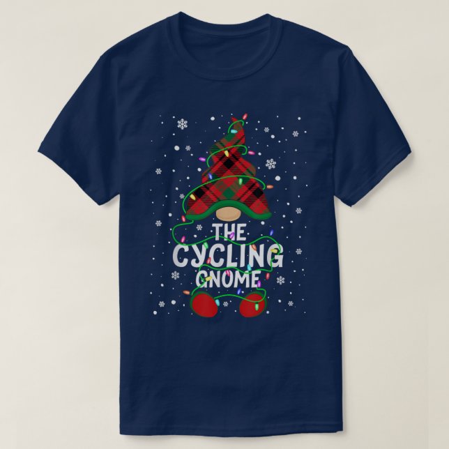 Cyklingfamiljen Gnome Matching Group Julafton Ligh T Shirt (Design framsida)