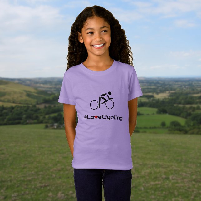 Cyklingscyklist i kärlek t-shirt (Lavender color option, 'classic' printing)
