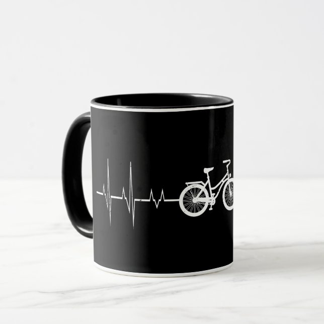 Cyklingshjärtslag - Cycle Kärlek Biking Mugg (Framsida vänster)