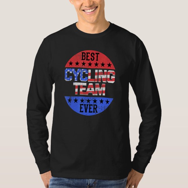 Cyklingsteamet Independence day Patriotic Cyclist  T Shirt (Framsida)