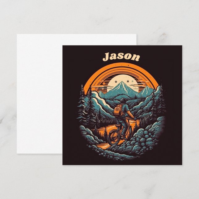 Cyklingstid, retroanpassade inbjudningar (Fram/baksida)