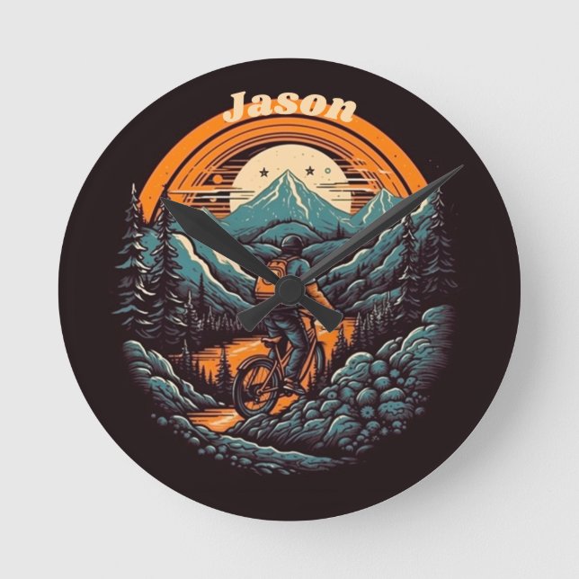 Cyklingstid, retroanpassade rund klocka (Framsida)