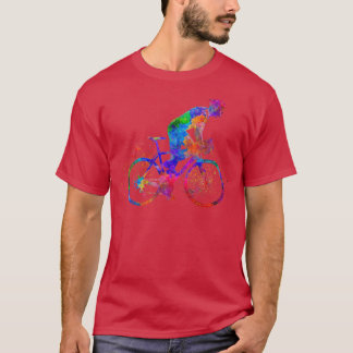 Cyklingstråle i vattenfärg t shirt