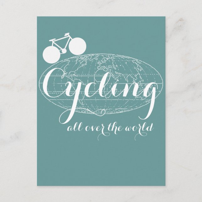 cyklisk cykelcykcykelledning vykort (Framsida)