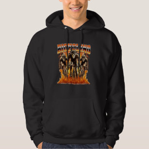 Cykliskt Biker Cyklist Bicycle Skeleton 90s Bootl Hoodie