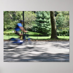 Cykliskt cykelfoto i New York City Central Park Cy Poster