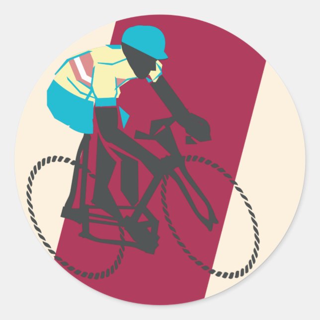 Cyklist #2 runt klistermärke (Framsida)
