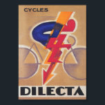 Cyklist, Art Deco, Cycle Vintage affisch<br><div class="desc">Cyclist,  Art Deco,  Cycle Vintage affisch. Fransk Antique illustration från 1920-talet för Dilecta-cyklar.</div>