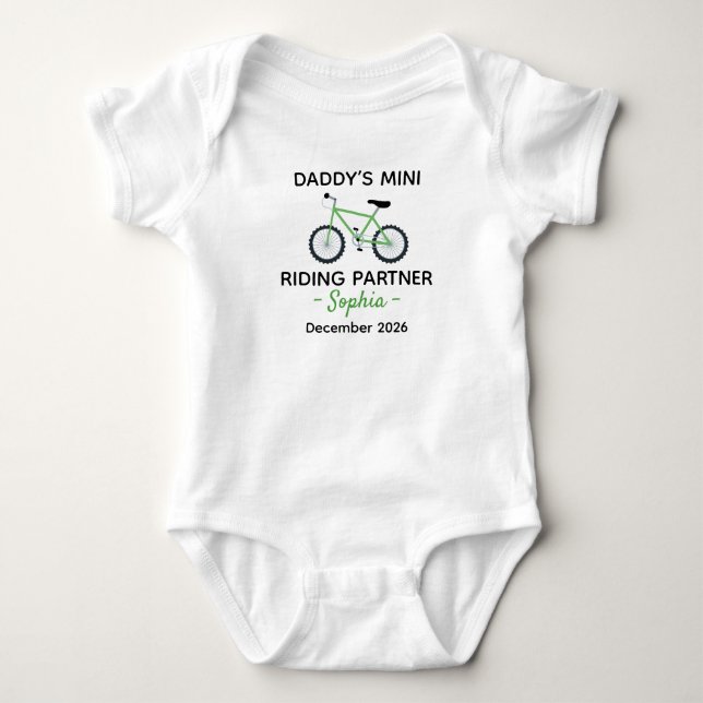Cyklist Baby Shower Pappas Mini Ridpartner T Shirt (Framsida)