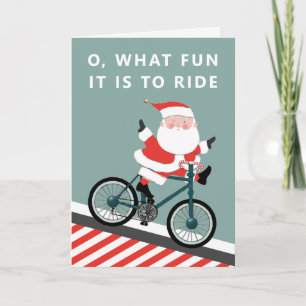 Cyklist biking-Helgdag-kort för jul Helgkort