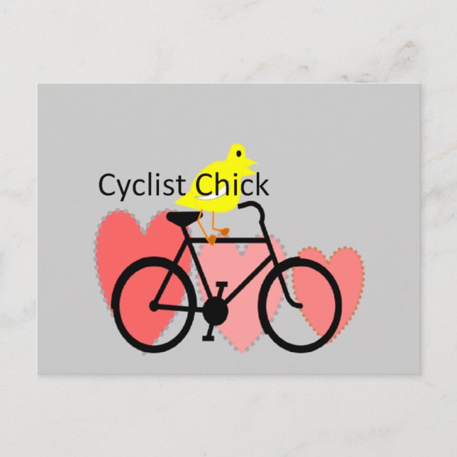 cyklist-CHICK—Biking, Bicycle Enthusiast-presenter Vykort (Framsida)