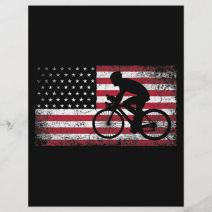 Cyklist Cycling Bicycle American Flagga 4:e juli Brevhuvud