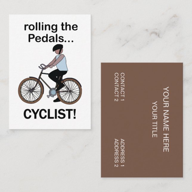Cyklist Cykla Cykel Cykelaffär Visitkort (Fram/baksida)
