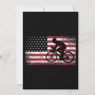 Cyklist cyklar cykel amerikansk flagga 4 juli inbjudningar
