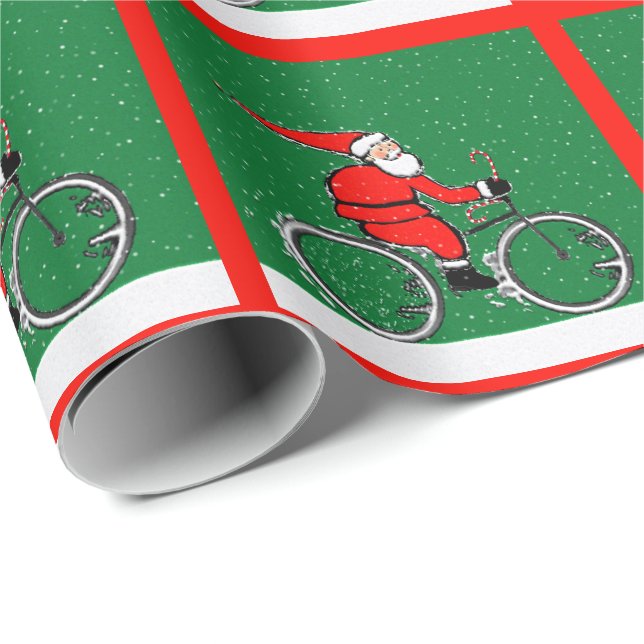 Cyklist cyklar julpresent presentpapper (Rullad Hörn)