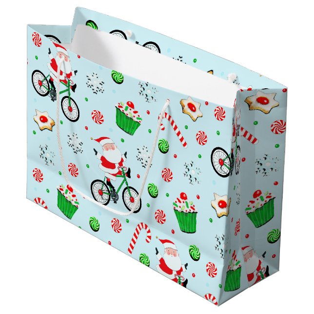Cyklist cyklar semester stor presentpåse (Framsidan Vinklad)