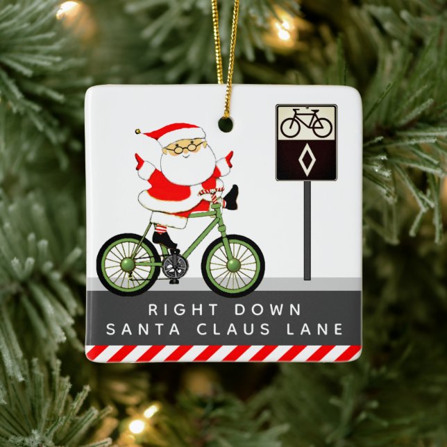 Cyklist Cykling Semester Present Keramisk Ornament (Träd)