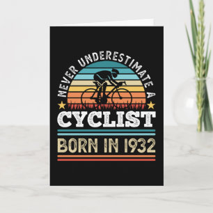 Cyklist född 1932 90:e födelsedagspressning kort