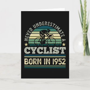 Cyklist född 1952 70:e födelsedag Gift Cycling Pap Kort