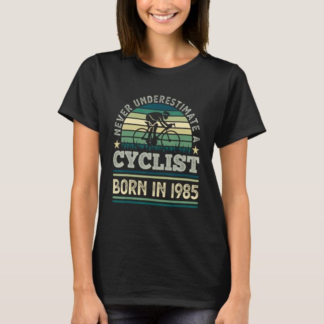 Cyklist född 1985, 40:e födelsedagscykler t shirt (Framsida)