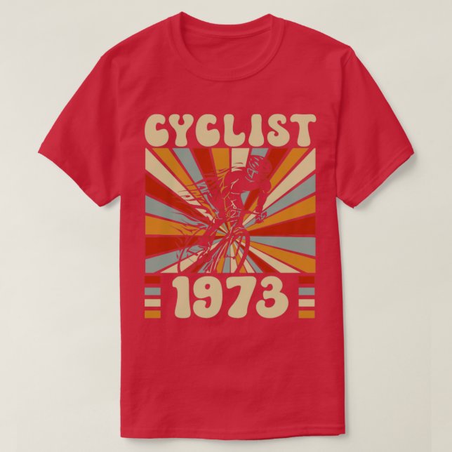 Cyklist födelsedag Born 1973, 50:e födelsedagen T Shirt (Design framsida)