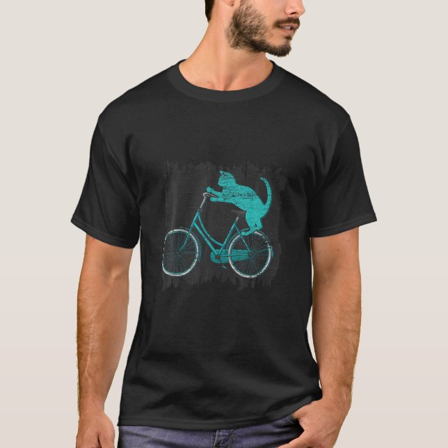 Cyklist för Djurälskare av katodjur på katt T Shirt (Framsida)
