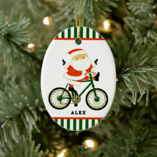 Cyklist jul samlarobjekt julgransprydnad keramik