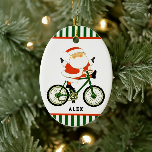 Cyklist jul samlarobjekt julgransprydnad keramik (Träd)