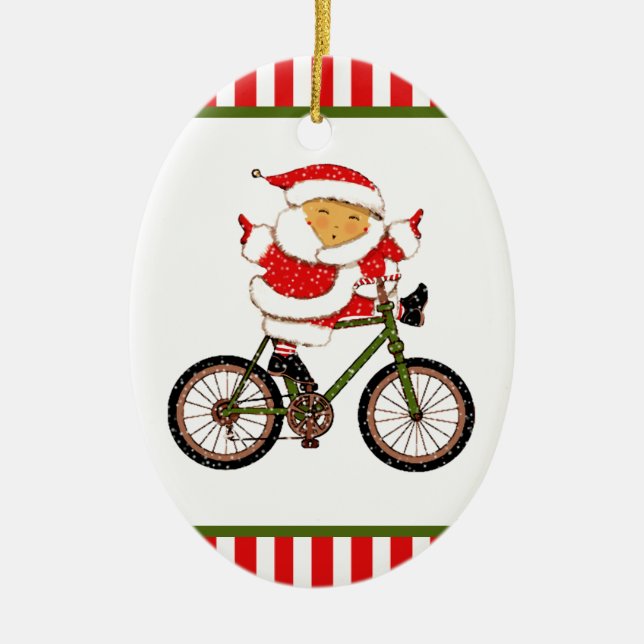 Cyklist jul samlarobjekt julgransprydnad keramik (Framsidan)