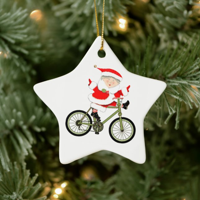 Cyklist julcykling julgransprydnad keramik (Träd)