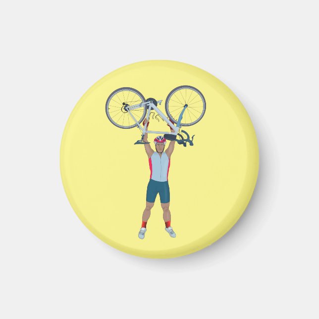 Cyklist Lyft en cykel Magnet (Framsidan)