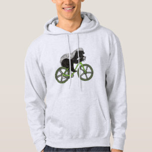 Cyklist med honey badger-cykling Funny Biking Anim Hoodie