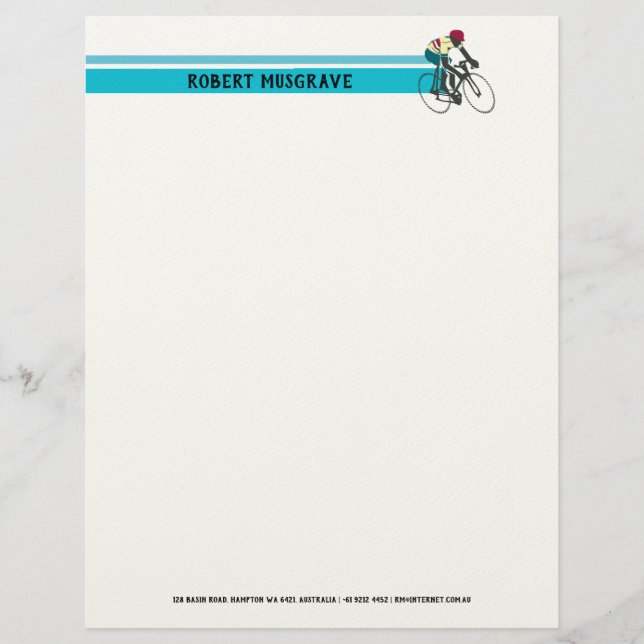 Cyklist nr 1 brevhuvud (Framsida)