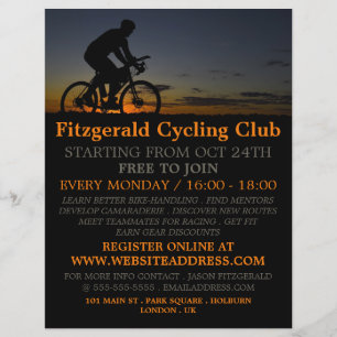 Cyklist på natten, Cycling Klubb Advertising Flyer