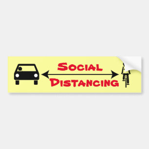 Cyklist Social Avstånd Bildekal