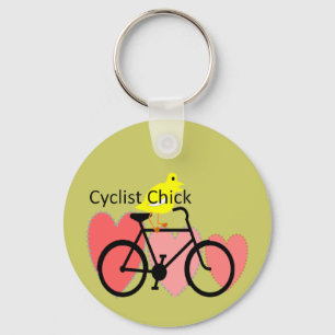 cyklistCHICK--Cykla cykelentusiastgåvor Nyckelring