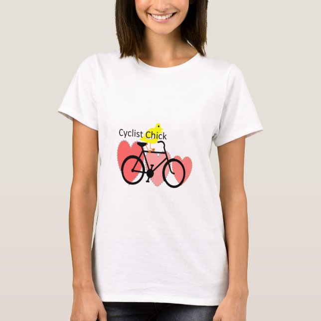 cyklistCHICK--Cykla cykelentusiastgåvor T-shirt (Framsida)