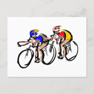 cyklister, bagagelabel vykort