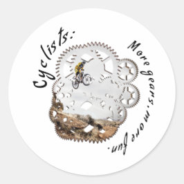Cyklister Fler växlar, mer roligt. Runt Klistermärke