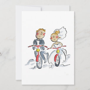 Cyklister i bröllop inbjudningar